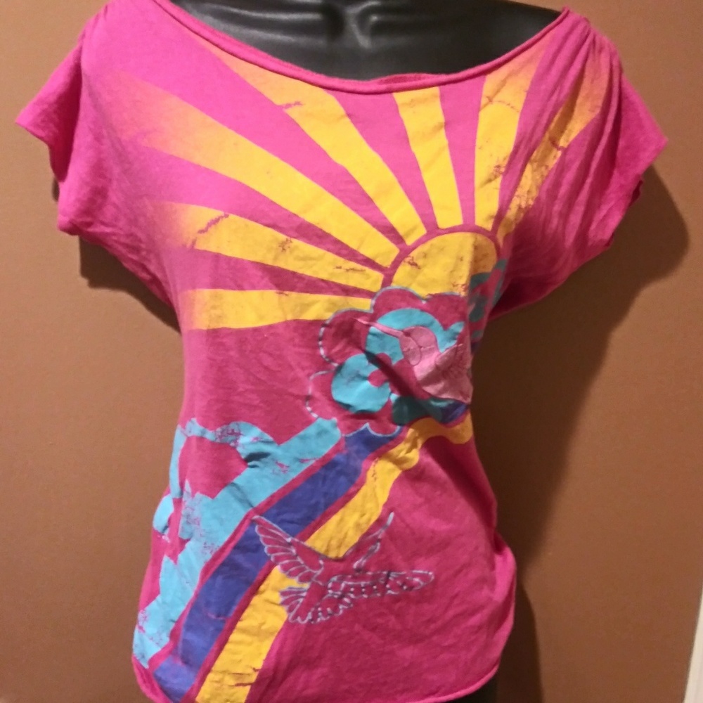 17. TTL Stylish Pink Colorful Shirt size Medium